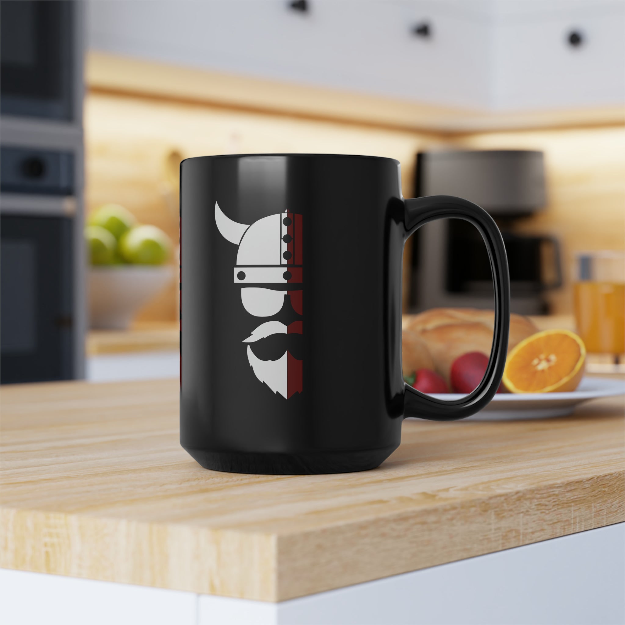 ZV White Face Black Mug, 15oz - THE ZEN VIKING