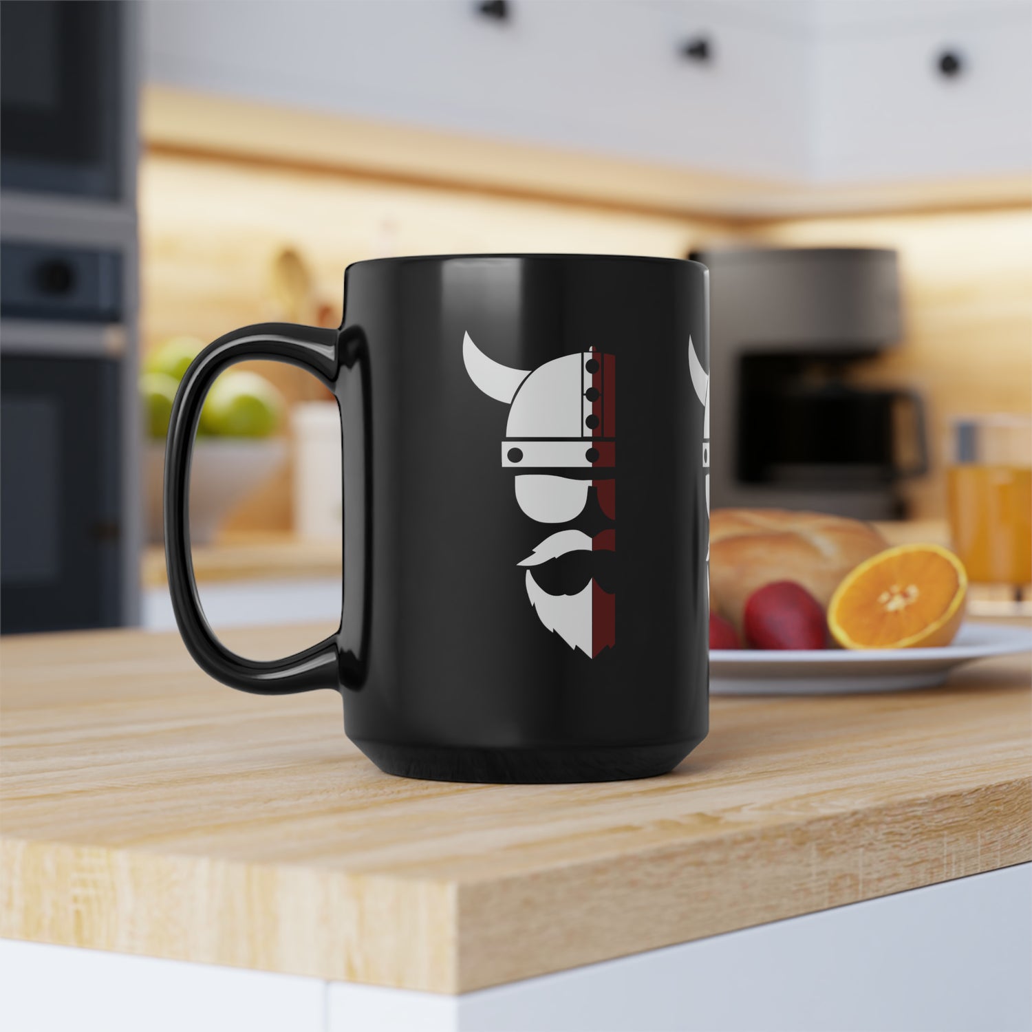 ZV White Face Black Mug, 15oz - THE ZEN VIKING